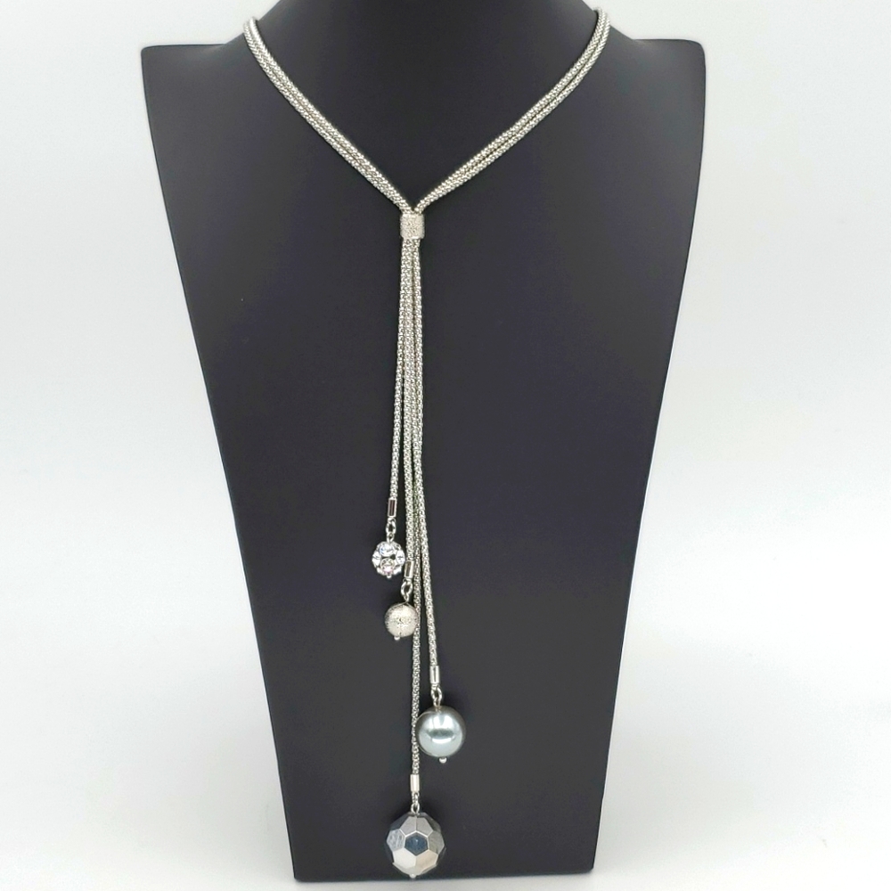 Lia Sophia Silver Tone Multi Strand Necklace - Picture 1 of 7